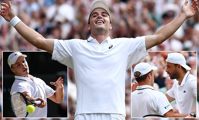 British wildcard Arthur Fery reaches Wimbledon quarter-finals after five-set win over Grigor Dimitrov