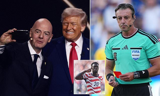 Donald Trump attacks 'suspect' World Cup referee who sent off USA star Folarin Balogun before getting his ban overturned
